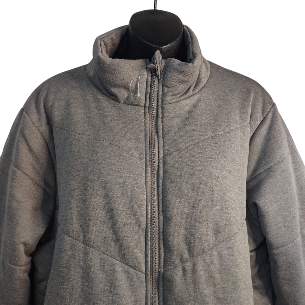 Three Dots Women's Gray Quilted Comfy Coat Jacket Size XL NWT - Picture 3 of 9